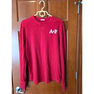 VTG Y2K Abercrombie & Fitch Muscle Long Sleeve Shirt Men's Logo Red Size XL